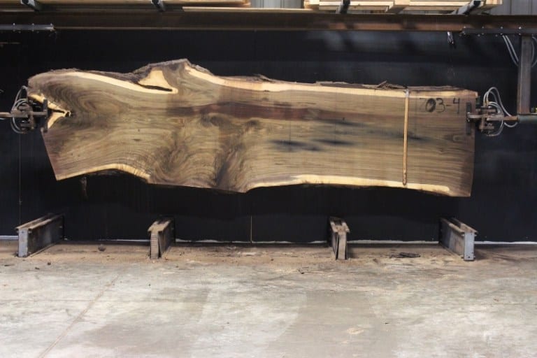 slab 703-4, rough size 2.5″ x 34″-47″ x 13′ $1600  * Has thin spot, surface to 1.75