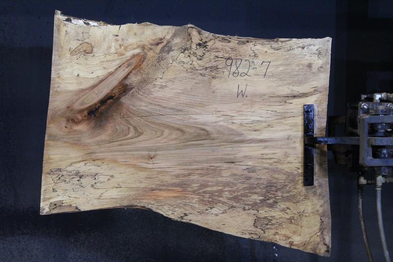 slab 982-7 Wide Side. Surfaced size 1.5″ x 25-30″ avg. 26″ x  3′ $395