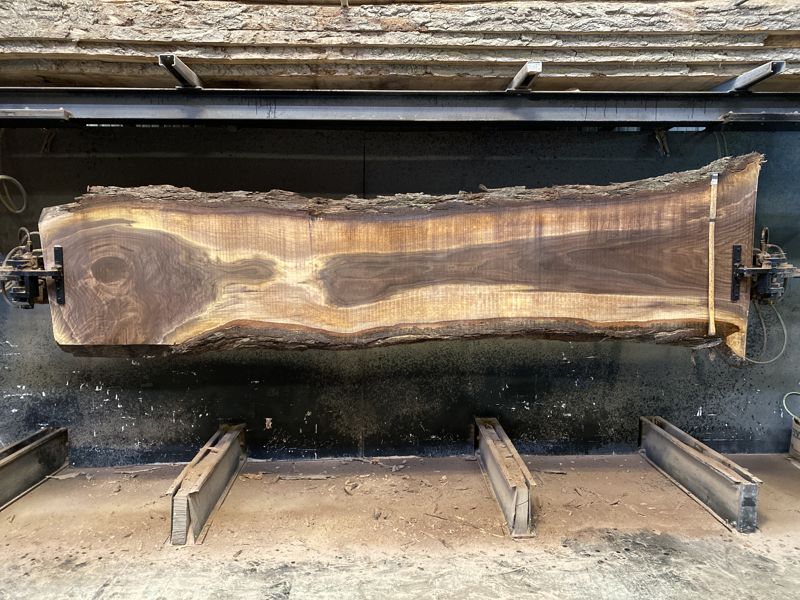 walnut slab 1142-12 rough size 2.5″ x 23-31″ avg. 25″ x 12′ $1350