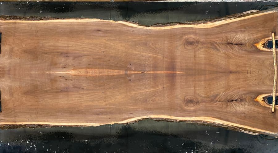 red elm slabs 1151-4&5 book-match simulation, approx. size 1.75″ x 48″ x 13′ Both Rough Slabs $2800