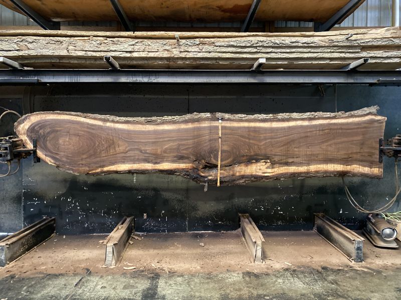walnut slab 1152-10 rough size 2.5″ x 20-30″ avg. 25″ x 15′ $1400