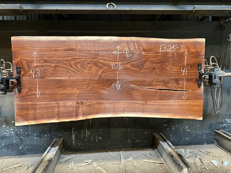 Walnut glue up table 1325-7 Surfaced size  40″-43″ x 96″
$1750
