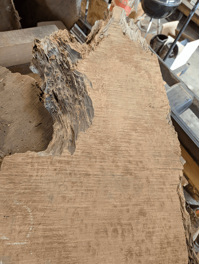 redwood burl 0001
4″ x 4′ x 4′ 
Air dried for 6 years plus
MC 10.5-11%