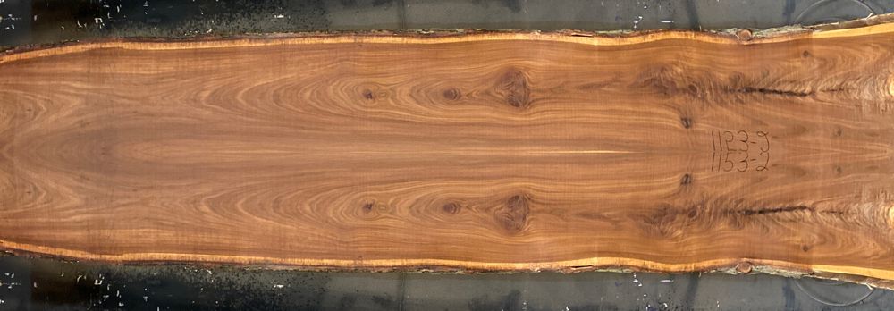 red elm 1153-1&2 book-match simulation, approx. size 1.75″ x 44″ x 16′ Both Rough Slabs $2800  sale pending 23-8355