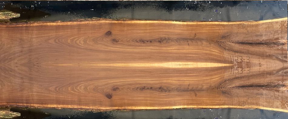 red elm 1153-3&4 book-match simulation, approx. size 1.75″ x 50″ x 16′ Both Rough Slabs $3000