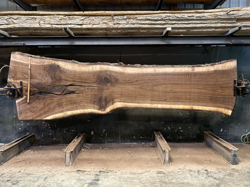 walnut slab 1154-3 rough size 2.5″ x 30-47″ avg. 35″ x 13′ $1600 