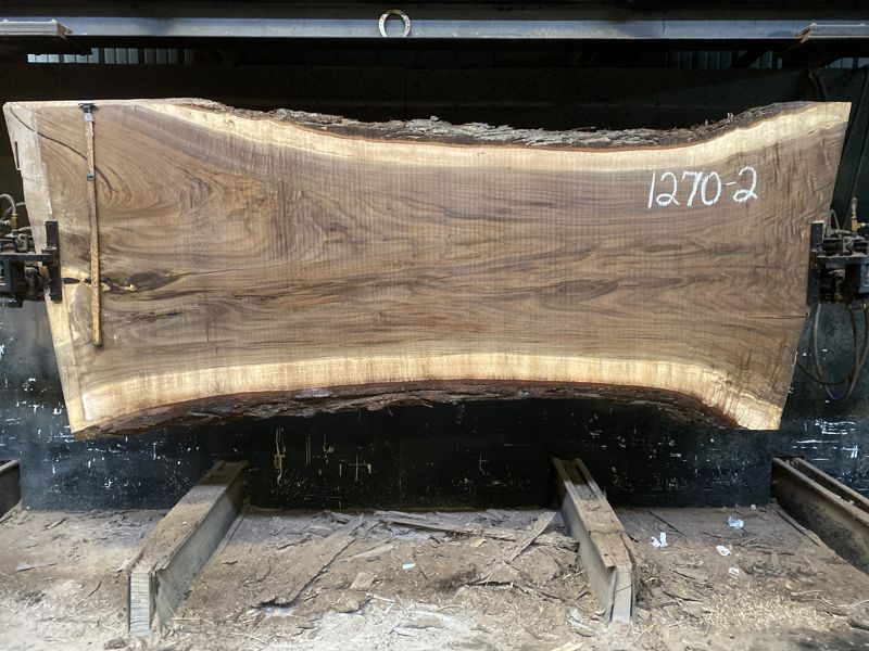 walnut slab 1270-2 rough size 3″ x 35-48″ avg. 39″ x 9′ $2400
