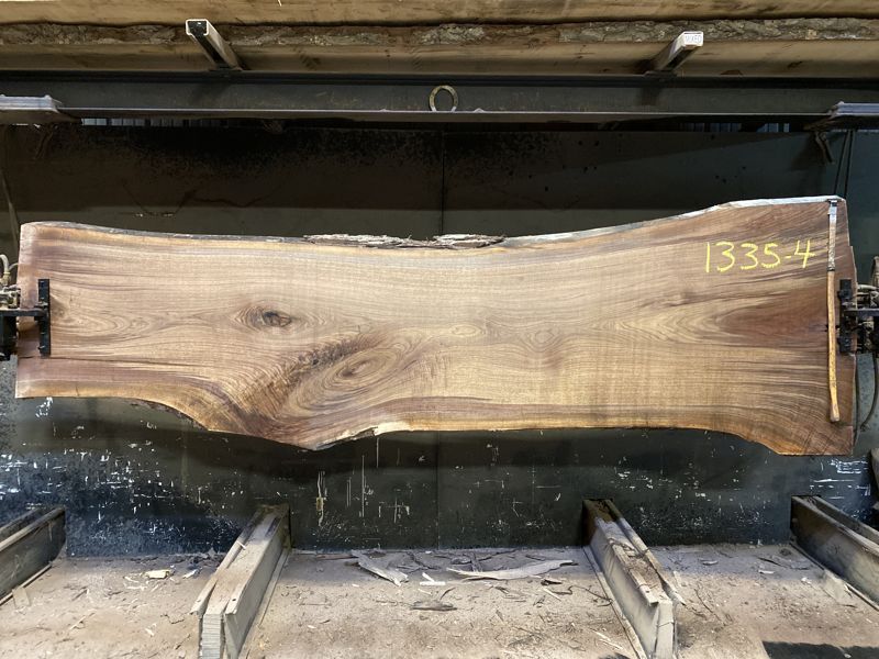 walnut slab 1335-4  rough size 2.5″ x 26-42″ avg. 31″ x 11′ 