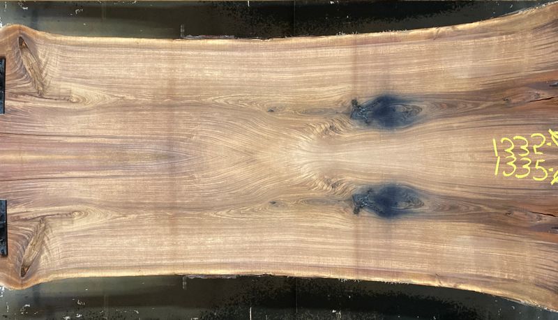 walnut slabs 1335-6&7 book-match simulation, approx. size 2″ x 60″ x 10′ Both Rough Slabs $2400