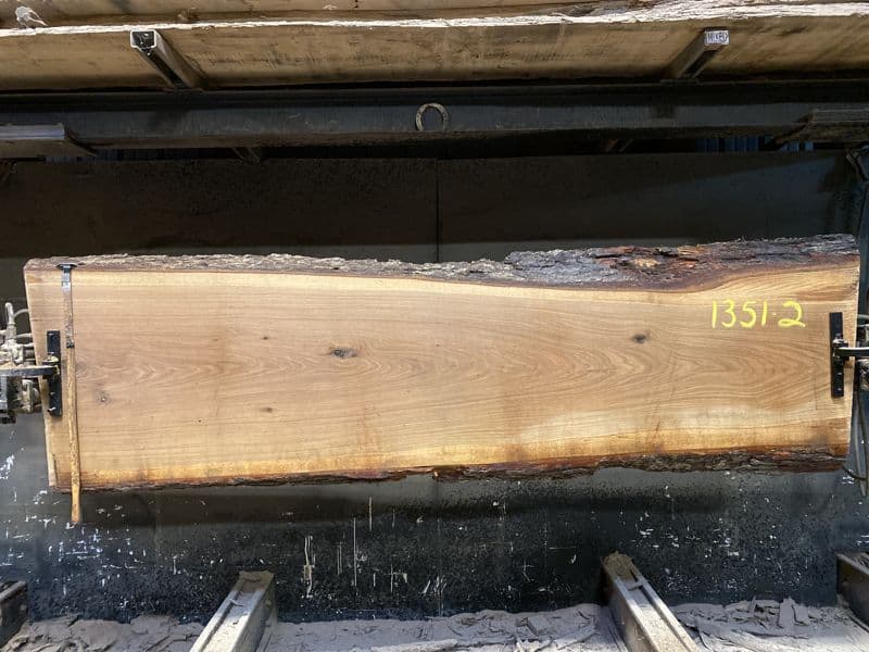 white oak slab 1351-2 rough size 2.5″ x 22-30″ avg. 25″ x 9′ $850 