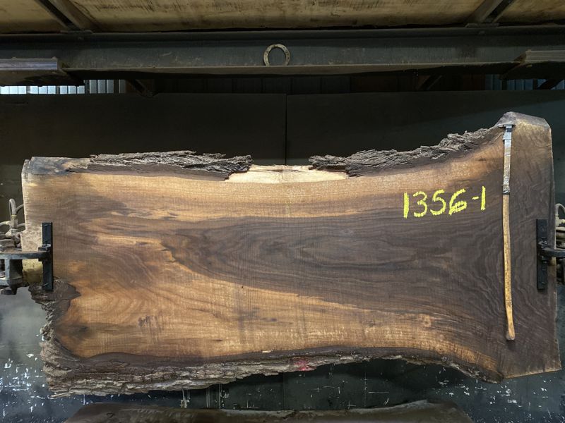 walnut slab 1356-1 rough size 2″ x 29-44″ avg. 32″ x 7′ $850