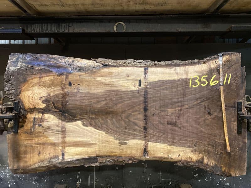 walnut slab 1356-11 rough size 2.5″ x 33-45″ avg. 35″ x 7′ $1050 
