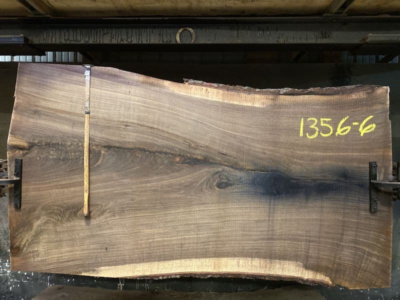 walnut slab 1356-6 rough size 2.5″ x 43-51″ avg. 45″ x 7′ $1750 