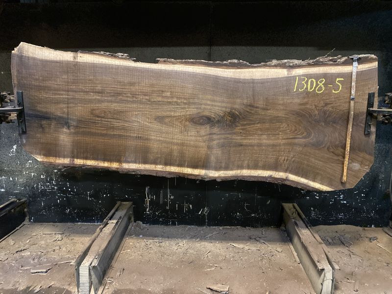 walnut slab 1408-5 rough size 2.5″ x 32-37″ avg. 31″ x 8′ $1350 