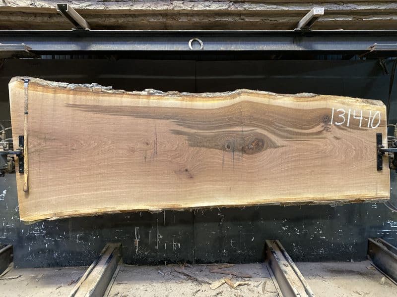 white oak slab 1314-10 rough size 2.5″ x 30-43″ avg. 35″ x 9′ $1150 