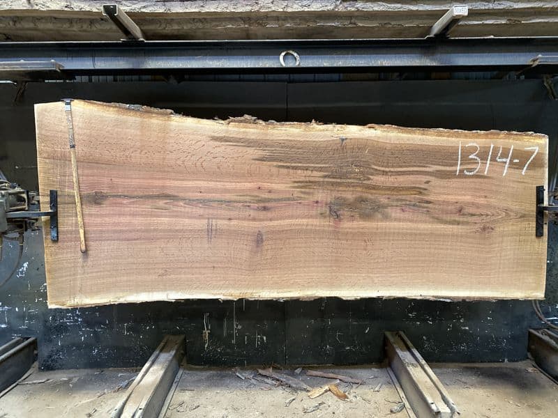 white oak slab 1314-7 rough size 2.5″ x 38-48″ avg. 41″ x 9′ $1650