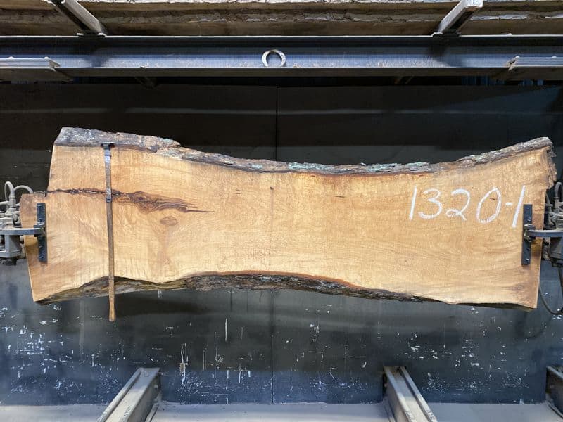 hard maple slab 1320-1 rough size 2.5″ x 20-30″ avg. 24″ x 8′ $600