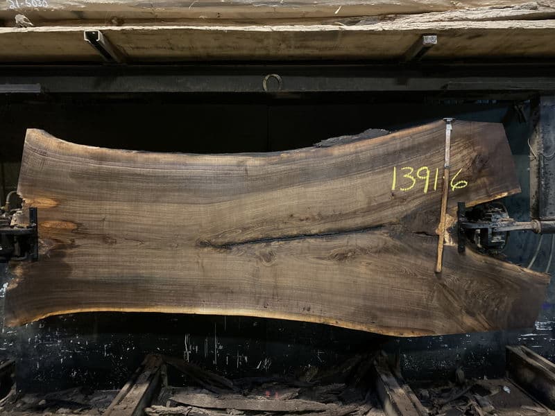 walnut slab 1391-6 rough size 2.5″ x 38-52″ avg. 42″ x 9′ $1450 