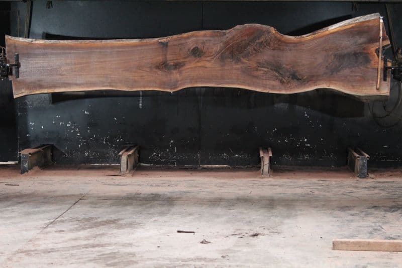 walnut slab 1127-7 rough size 2.5″ x 23-37″ avg. 27″ x 15′ $1600