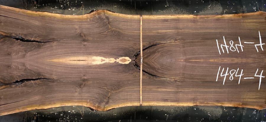 walnut slabs 1484-3&4 book-match simulation, approx. size 2″ x 52″ x 14′ Both Rough Slabs $3000