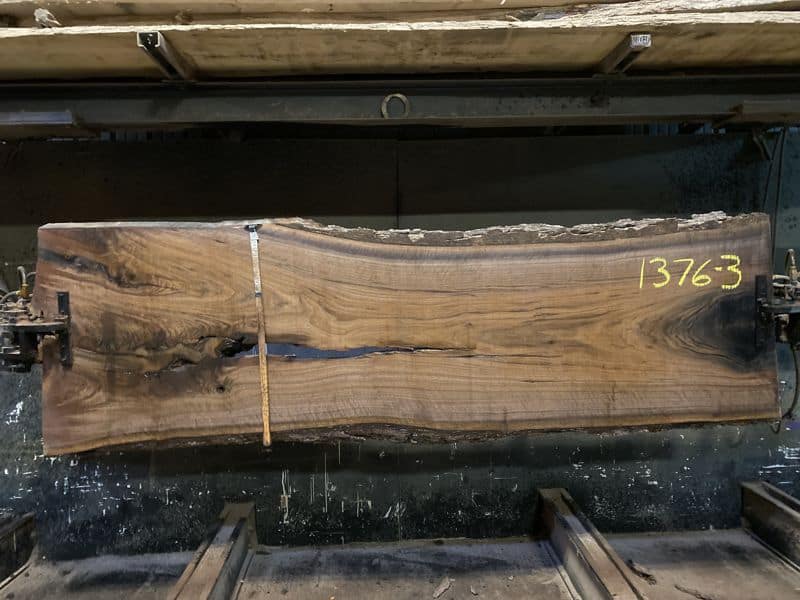 walnut slab 1376-3 rough size 2.5″ x 30-36″ avg. 32″ x 10′ 