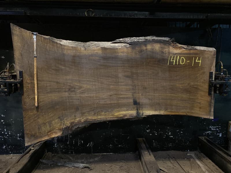 walnut slab 1410-14 rough size 2.5″ x 34-56″ avg. 38″ x 8′ $2300