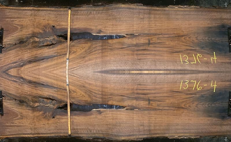 walnut slabs 1376-3&4 book-match simulation, approx. size 2″ x 60″ x 10′ Both Rough Slabs $2900