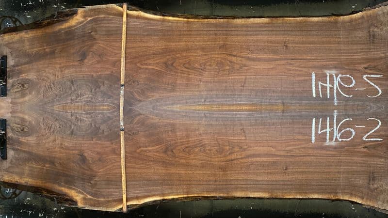 walnut slabs 1416-1&2 book-match simulation, approx. size 2″ x 38″ x 10′ Both Rough Slabs $2350