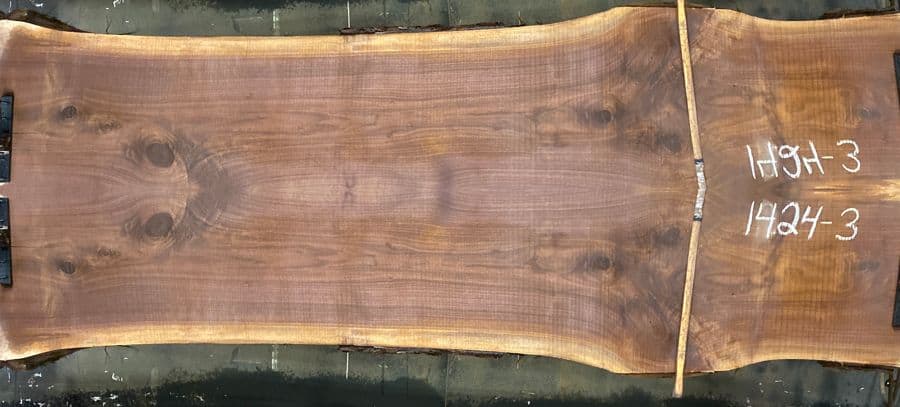 walnut slabs 1424-2&3 book-match simulation, approx. size 2″ x 42″ x 10′ Both Rough Slabs $2650