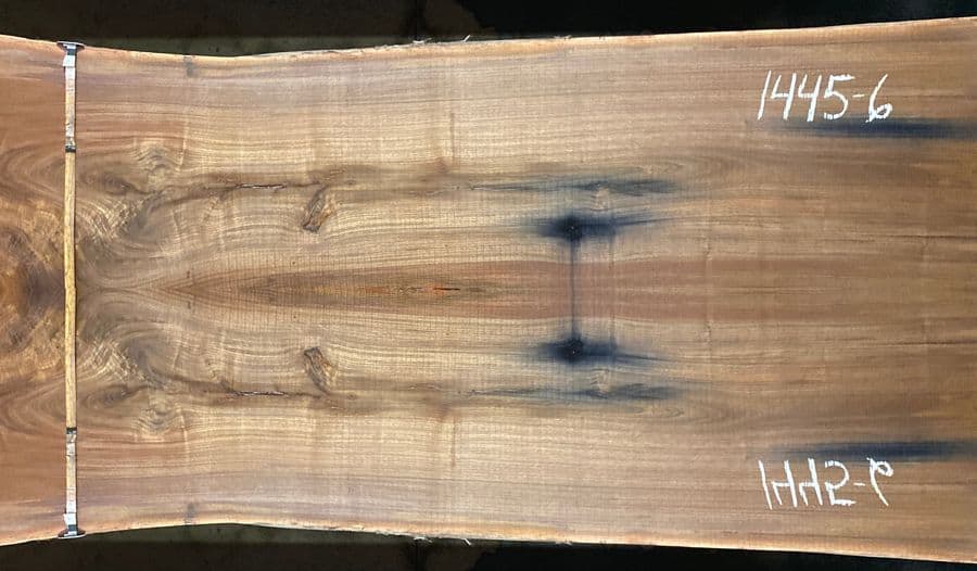 walnut slabs 1445-6&7 book-match simulation, approx. size 2″ x 46″ x 9′ Both Rough Slabs $2700