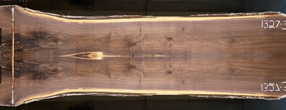 walnut slabs 1327-2&3 book-match simulation, approx. size 2″ x 44″ x 17′ Both Rough Slabs $3400 