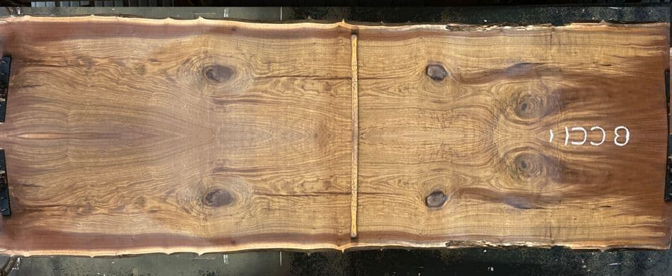 walnut slabs 1453-8&9 book-match simulation, approx. size 2″ x 39″ x 10′ Both Rough Slabs $2200