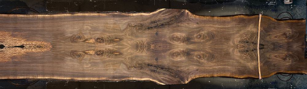 walnut slabs 1481-7&8 book-match simulation, approx. size 2″ x 32″ x 13′ Both Rough Slabs $2900 