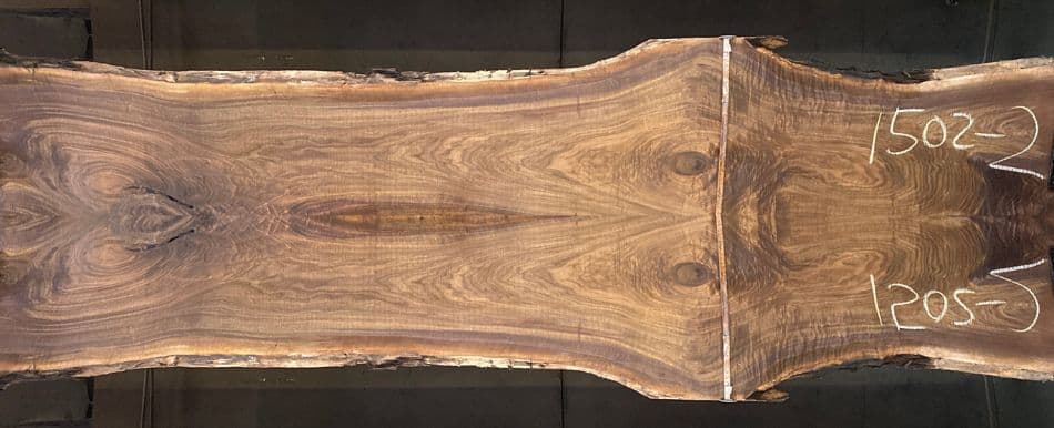 Walnut Slabs 1502-1 and 1502-2 to make 46″+ x 16′ Top $3500