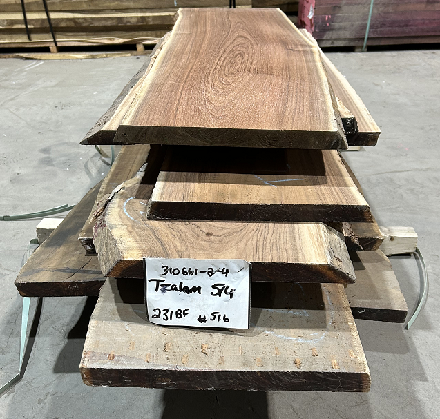 231 Board Foot Unit of 5/4 Live Edge Caribbean Walnut (Tzalam) $6.97 BF or $1610 for the unit